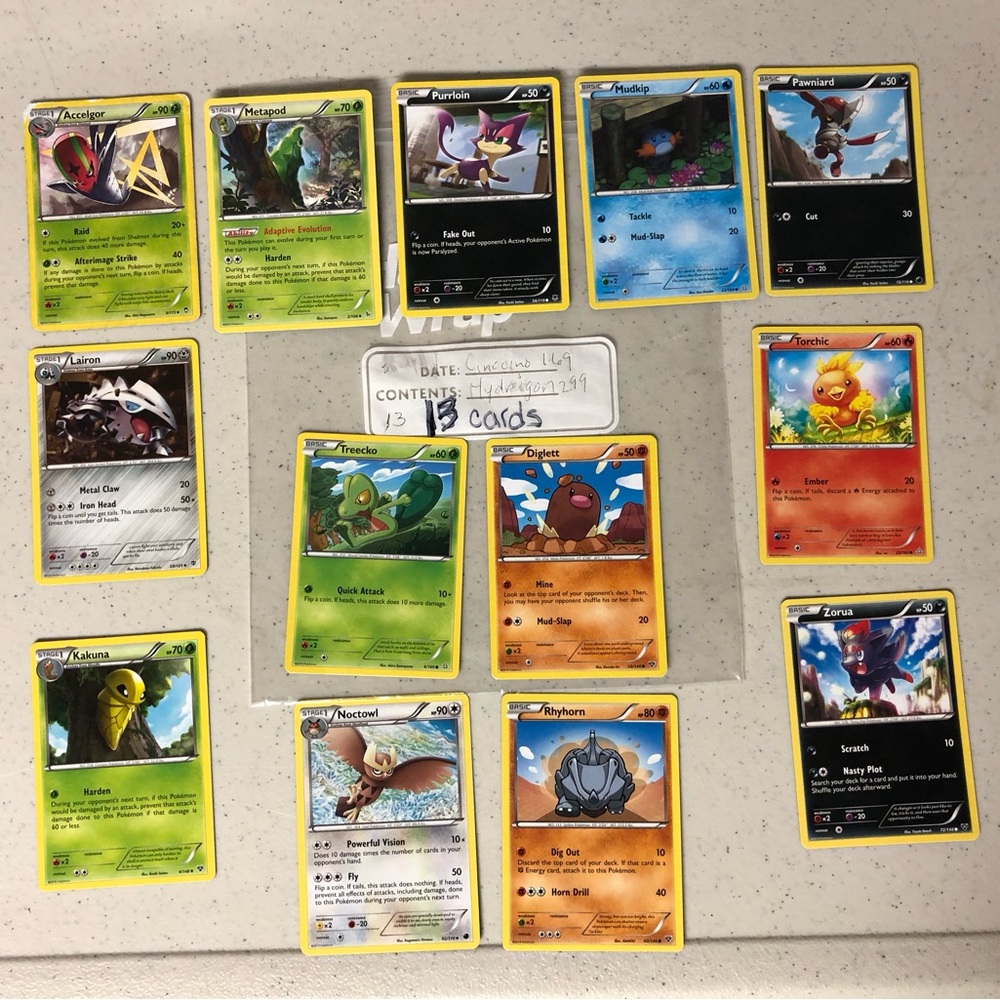 Pokemon Trading Card set of 13 cards